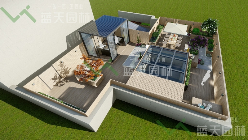 华夏御棠—屋顶花园设计效果图